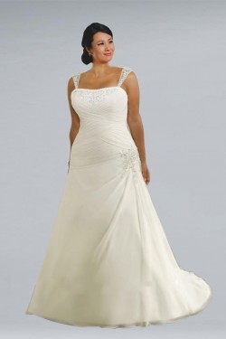 A-line Straps Sleeveless Plus Size Bridal Wedding Dresses WD010311