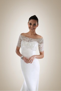 Trumpet/Mermaid Off the Shoulder Short Sleeves Lace Bridal Wedding Dresses WD010322