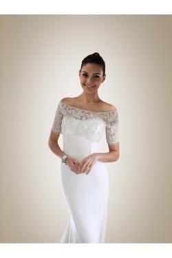 Trumpet/Mermaid Off the Shoulder Short Sleeves Lace Bridal Wedding Dresses WD010322