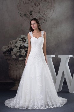 A-line Straps Lace Bridal Wedding Dresses WD010324