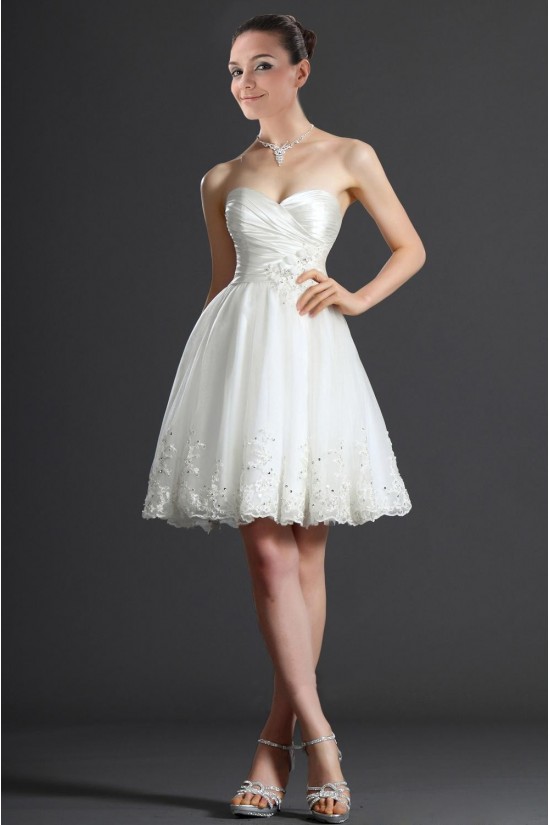 A-line Sweetheart Short Applique Bridal Wedding Dresses WD010325