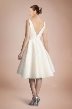 A-line V-neck Short Bridal Wedding Dresses WD010339