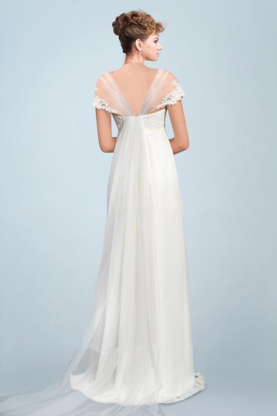 Empire Off the Shoulder Chiffon and Lace Bridal Maternity Wedding Dresses WD010340 Empire Off the Shoulder Chiffon and Lace Bridal Maternity Wedding Dresses WD010340