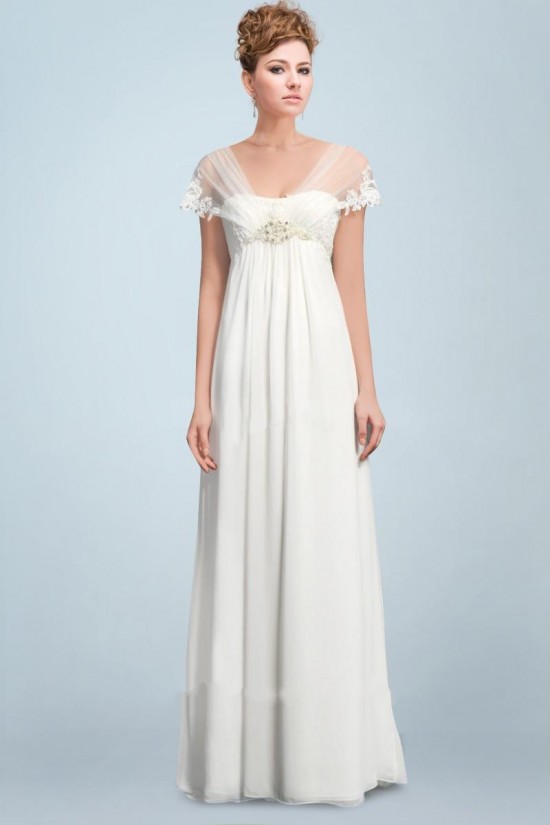 Empire Off the Shoulder Chiffon and Lace Bridal Maternity Wedding Dresses WD010340 Empire Off the Shoulder Chiffon and Lace Bridal Maternity Wedding Dresses WD010340