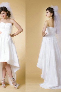 High Low Simple Bridal Wedding Dresses WD010354