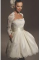 A-line Strapless Short Bridal Wedding Dresses with A Lace Jacket WD010355
