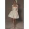 A-line Strapless Short Bridal Wedding Dresses with A Lace Jacket WD010355