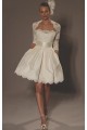 A-line Strapless Short Bridal Wedding Dresses with A Lace Jacket WD010355