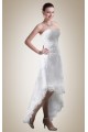 High Low Strapless Lace Applique Bridal Wedding Dresses WD010358