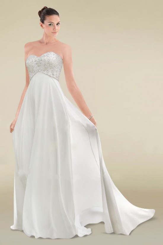 Empire Sweetheart Maternity Beaded Chiffon Bridal Wedding Dresses WD010360 Empire Sweetheart Maternity Beaded Chiffon Bridal Wedding Dresses WD010360
