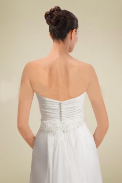 Sheath/Column Strapless Chiffon Bridal Wedding Dresses WD010361