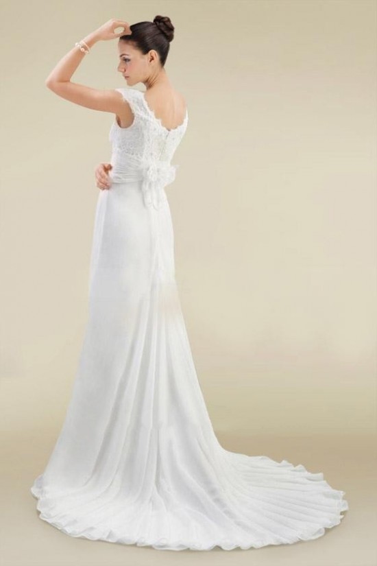 Sheath/Column Off the Shoulder Chiffon and Lace Bridal Wedding Dresses WD010364 Sheath/Column Off the Shoulder Chiffon and Lace Bridal Wedding Dresses WD010364