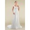 Sheath/Column Off the Shoulder Chiffon and Lace Bridal Wedding Dresses WD010364