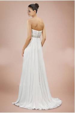 Empire Strapless Maternity Beaded Chiffon Bridal Wedding Dresses WD010365
