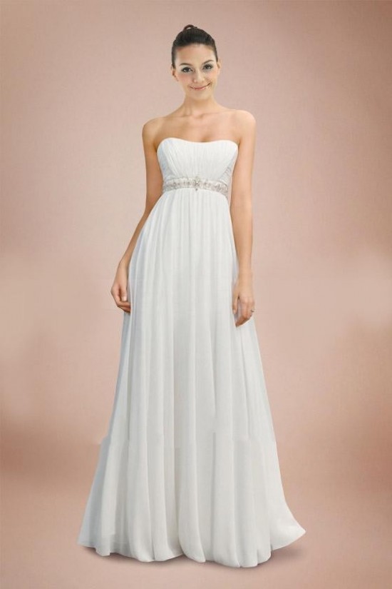 Empire Strapless Maternity Beaded Chiffon Bridal Wedding Dresses WD010365 Empire Strapless Maternity Beaded Chiffon Bridal Wedding Dresses WD010365