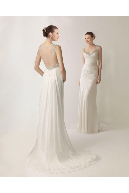 Sheath/Column Beaded Chiffon Bridal Wedding Dresses WD010366 Sheath/Column Beaded Chiffon Bridal Wedding Dresses WD010366