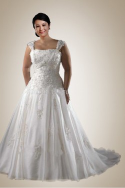 A-line Straps Lace Plus Sizes Bridal Wedding Dresses WD010367