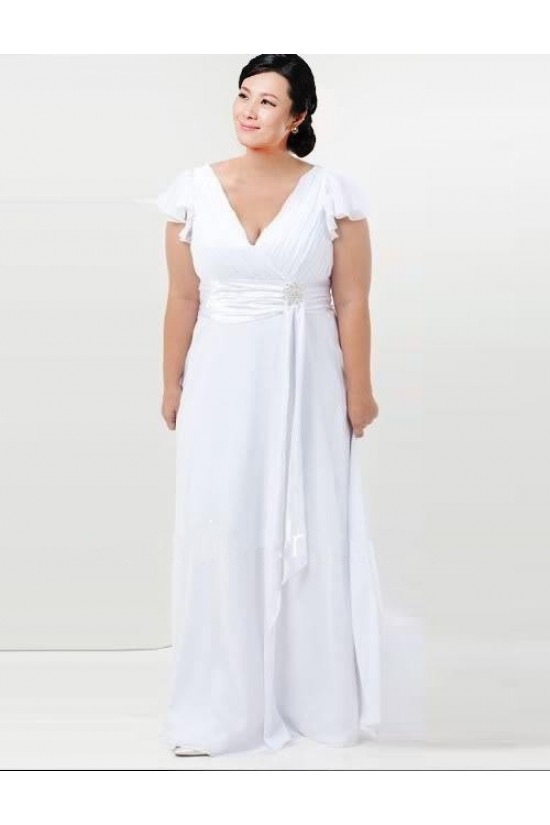 Sheath/Column V-neck Chiffon Plus Size Bridal Wedding Dresses WD010368 Sheath/Column V-neck Chiffon Plus Size Bridal Wedding Dresses WD010368