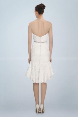 High Low Sweetheart Short Beaded Lace Bridal Wedding Dresses WD010374