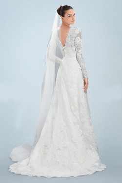 A-line Long Sleeves Lace Bridal Wedding Dresses WD010378