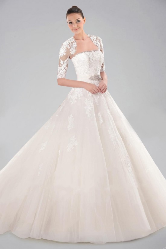 Ball Gown Strapless Lace Bridal Wedding Dresses with A Jacket WD010382 Ball Gown Strapless Lace Bridal Wedding Dresses with A Jacket WD010382