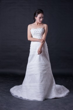 A-line Strapless Bridal Wedding Dresses WD010386
