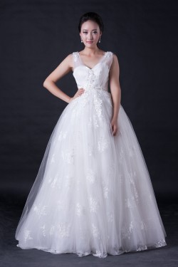 Ball Gown V-neck Lace Appliques Bridal Wedding Dresses WD010392