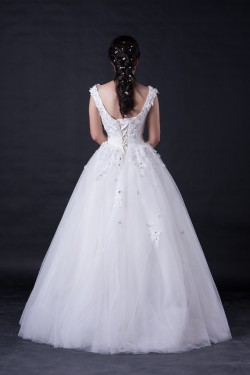 Ball Gown Off the Shoulder Beaded Bridal Wedding Dresses WD010395