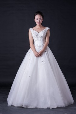Ball Gown Off the Shoulder Beaded Bridal Wedding Dresses WD010395