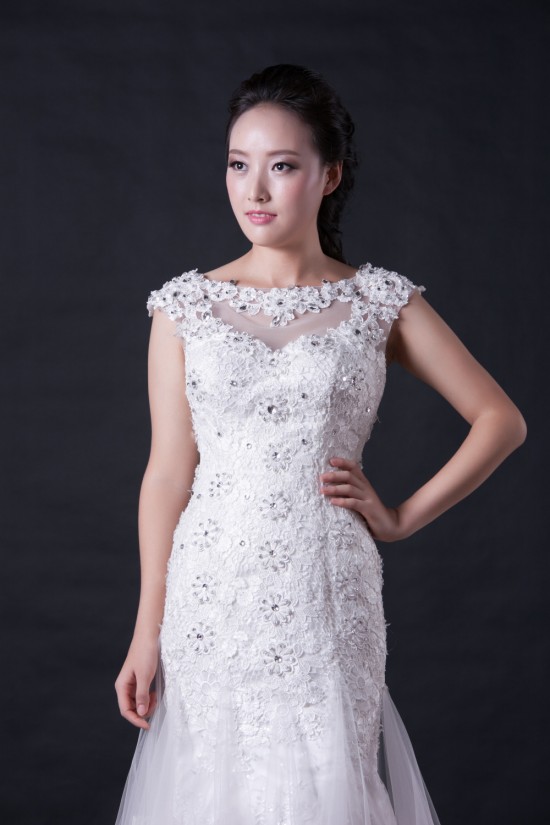 Trumpet/Mermaid Beaded Lace Bridal Wedding Dresses WD010396