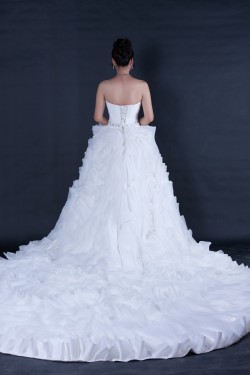 Ball Gown Sweetheart Beaded Cathedral Train Bridal Wedding Dresses WD010398