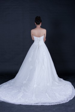 A-line Strapless Beaded Bridal Wedding Dresses WD010405