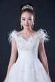 Ball Gown Off the Shoulder Beaded Lace Bridal Wedding Dresses WD010407