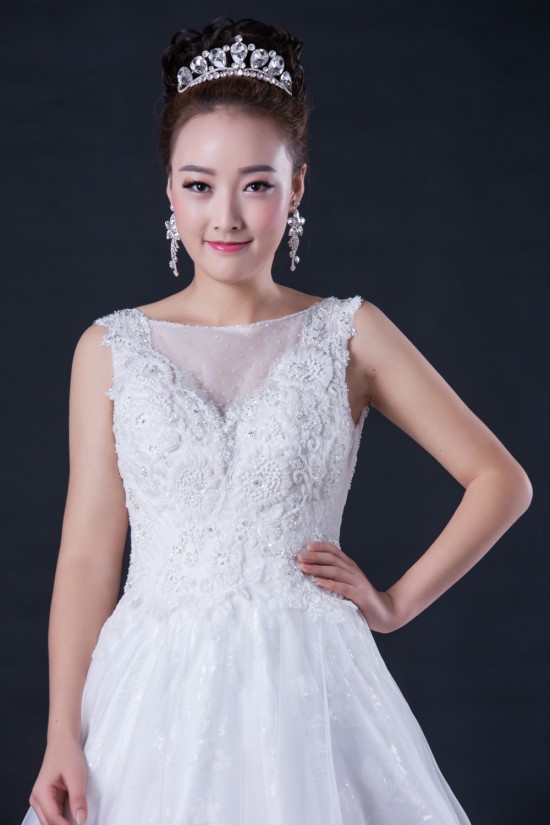 A-line Beaded Lace Bridal Wedding Dresses WD010409