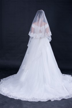 Ball Gown Off the Shoulder Beaded Lace Bridal Wedding Dresses WD010410