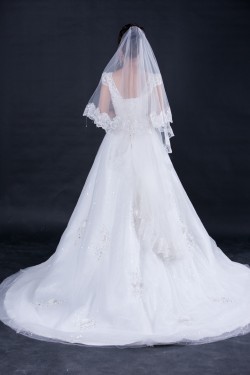 A-line Beaded Lace Bridal Wedding Dresses WD010411