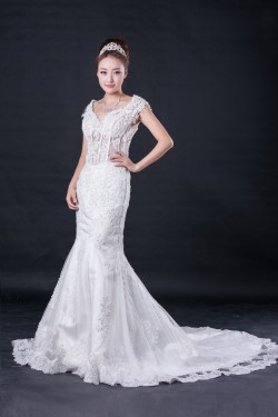 Trumpet/Mermaid Lace Bridal Wedding Dresses WD010416