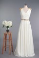 Sheath/Column V-neck Beaded Chiffon Bridal Wedding Dresses WD010420