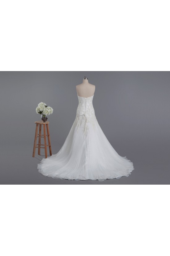 A-line Sweetheart Chapel Train Lace Bridal Wedding Dresses WD010424