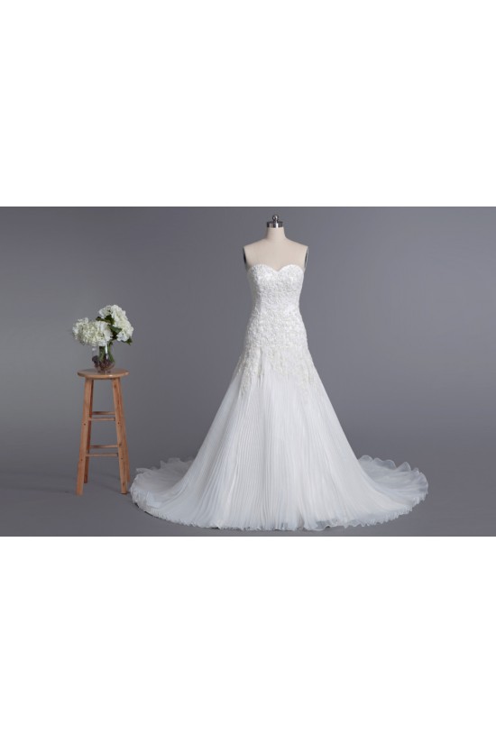 A-line Sweetheart Chapel Train Lace Bridal Wedding Dresses WD010424 A-line Sweetheart Chapel Train Lace Bridal Wedding Dresses WD010424