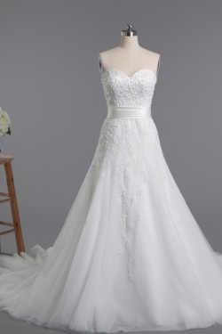 A-line Sweetheart Beaded Lace Bridal Wedding Dresses WD010427