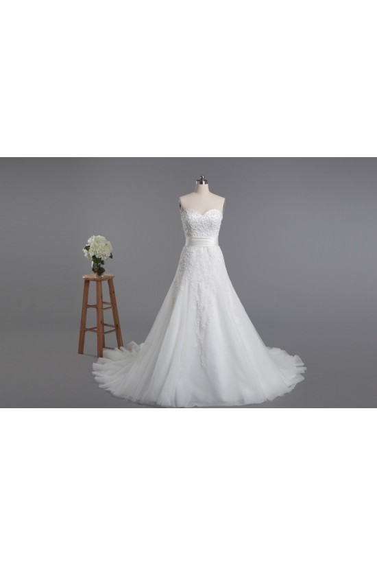 A-line Sweetheart Beaded Lace Bridal Wedding Dresses WD010427