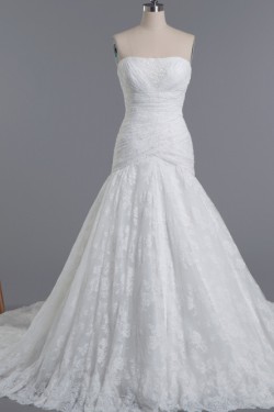 Trumpet/Mermaid Beaded Lace Bridal Wedding Dresses WD010428