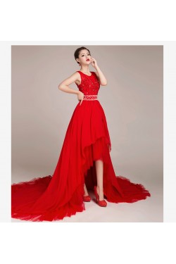 High Low Beaded Bridal Wedding Dresses WD010429