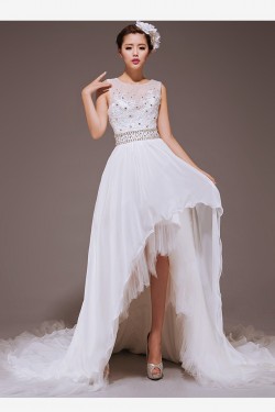High Low Beaded Bridal Wedding Dresses WD010430