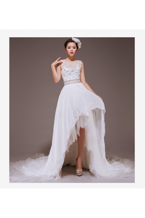 High Low Beaded Bridal Wedding Dresses WD010430 High Low Beaded Bridal Wedding Dresses WD010430