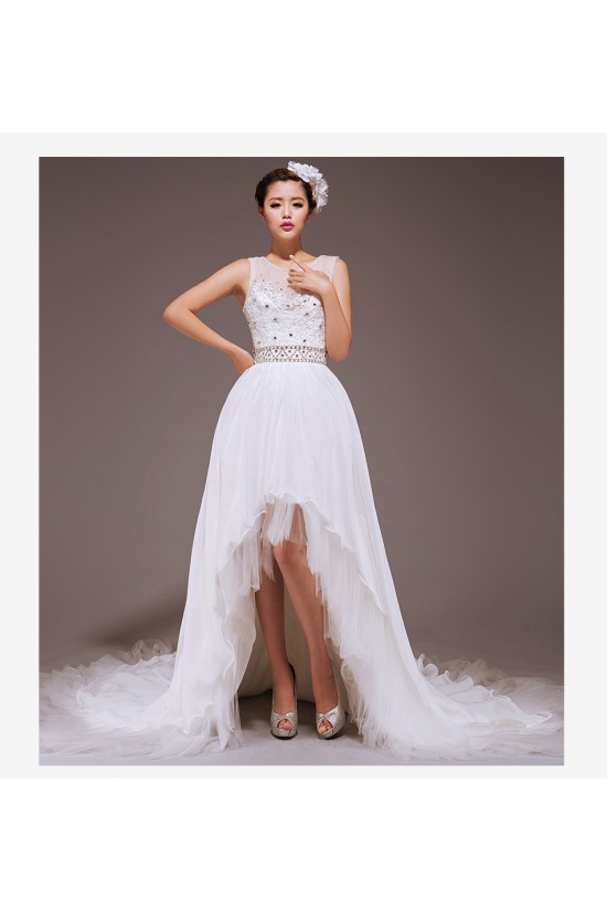 High Low Beaded Bridal Wedding Dresses WD010430 High Low Beaded Bridal Wedding Dresses WD010430