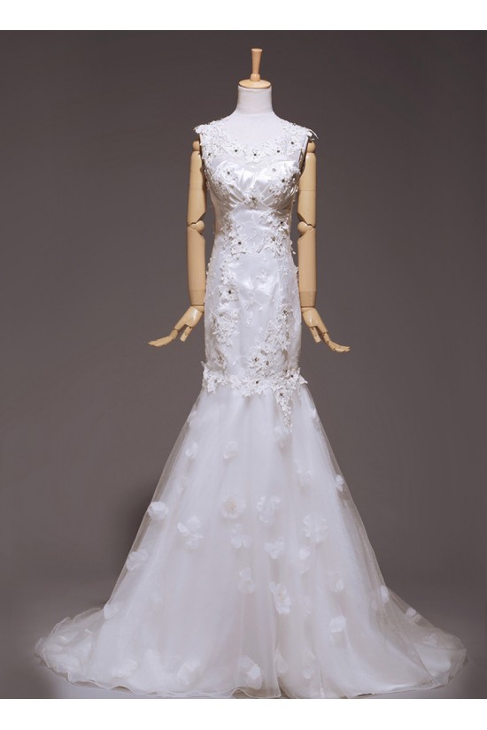 Trumpet/Mermaid Beaded Lace Bridal Gown Wedding Dress WD010431