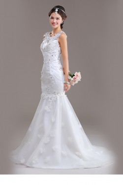 Trumpet/Mermaid Beaded Lace Bridal Gown Wedding Dress WD010431