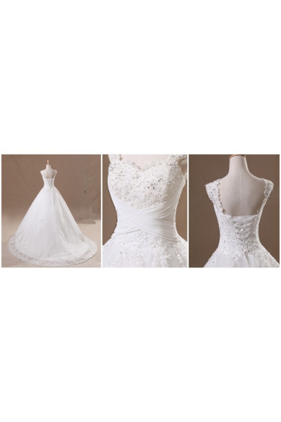 Ball Gown Beaded Straps Lace Bridal Gown Wedding Dress WD010436 Ball Gown Beaded Straps Lace Bridal Gown Wedding Dress WD010436